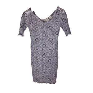 Vintage 90s Hugo Buscati‎ Womens Lace Stretch Mini Dress Mob Wife USA Made